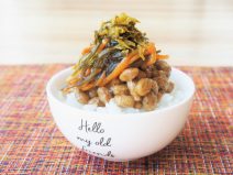 松前漬け高菜納豆ご飯