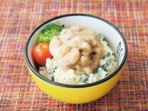 小松菜と鮭の納豆ポテトサラダ