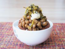 納豆さつまあげマヨ高菜ご飯