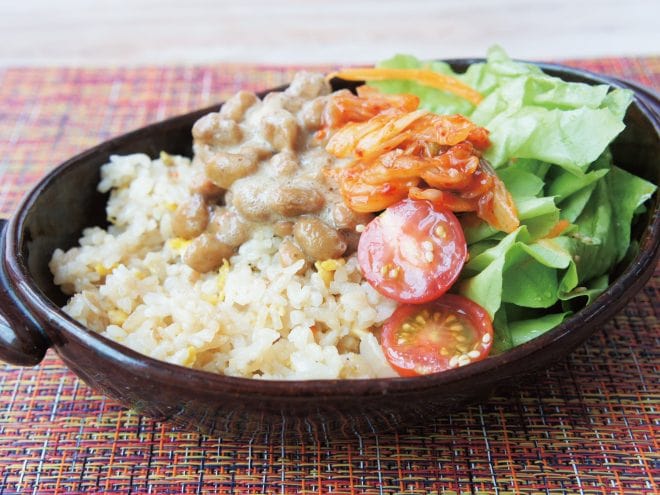 卵とシーチキンの納豆チャーハン