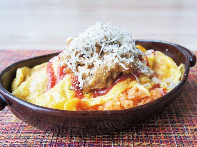 オム納豆ちりめんライス