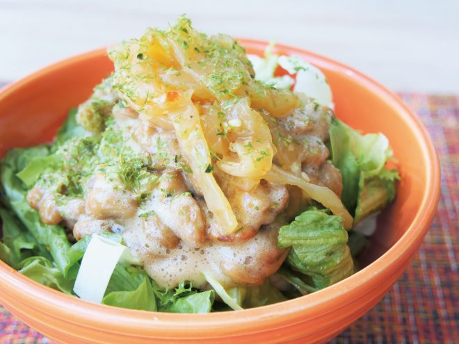 中華クラゲ青のり納豆サラダ