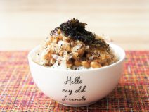しそもずく納豆なめ茸ご飯