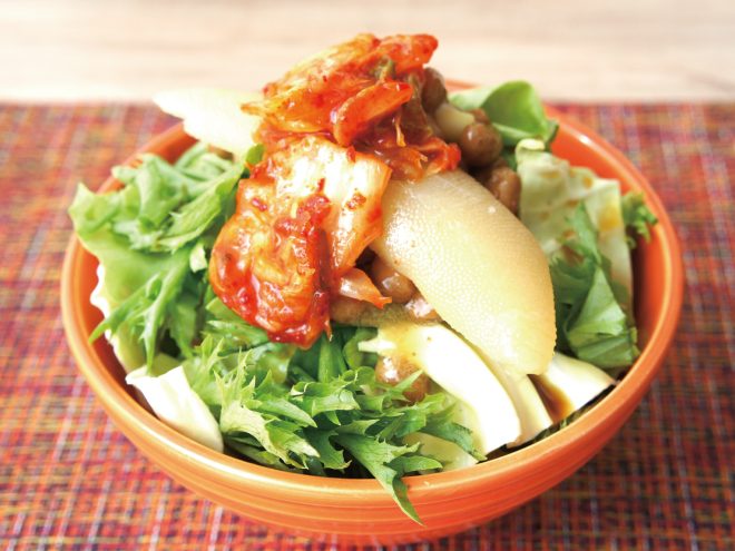 キムチ納豆数の子サラダ 竹之下フーズの納豆アレンジ料理