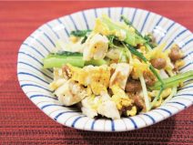 チキンと野菜の納豆卵炒め