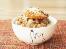 白身魚フライとゆかり納豆ご飯