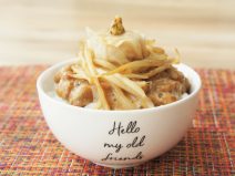 シュウマイともやしの納豆ご飯