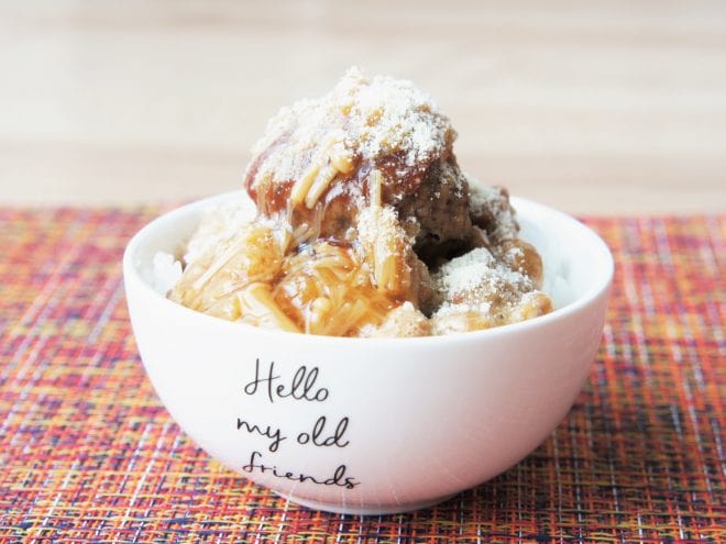 ミニハンバーグなめ茸ご飯