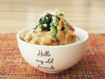 ほうれんそうの白和え納豆ご飯