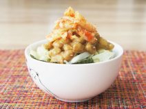 海苔キムチとキャベツ納豆ご飯
