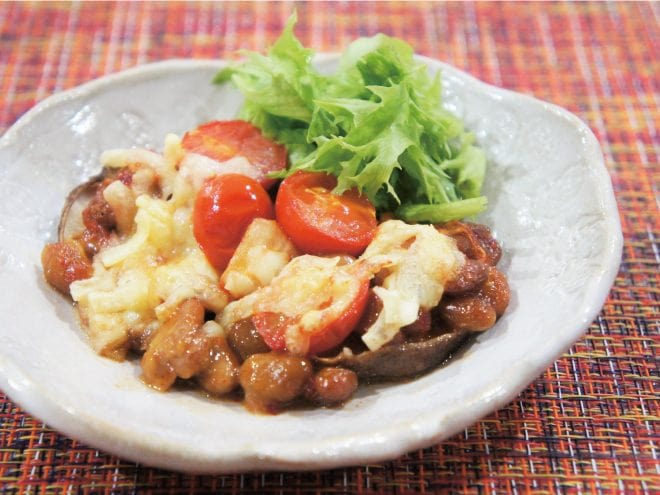 椎茸納豆キムチーズ焼き