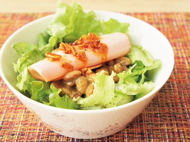 ハムラー油納豆サラダ