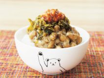 たこキムチ明太子高菜納豆ご飯