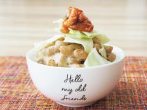 キャベたこキムチ納豆ご飯