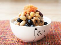 明太子蒸し豆納豆ご飯