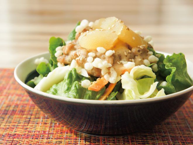 数の子天かすゴマ納豆イタリアンサラダ