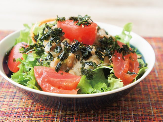 韓国のり納豆トマトサラダ