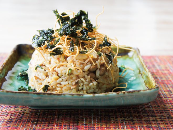 パリパリ麺のり納豆キムチチャーハン