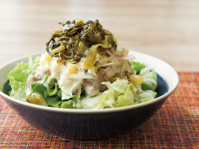コールスロー高菜納豆シーザーサラダ