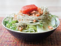 めんたい鮭昆布納豆サラダ