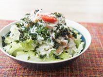 シーザー明太子じゃこ海苔納豆サラダ