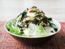 めかぶ白菜漬け納豆のりシーザーサラダ