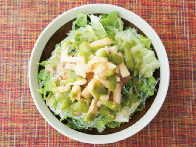 納豆きざみ揚げ海藻サラダ