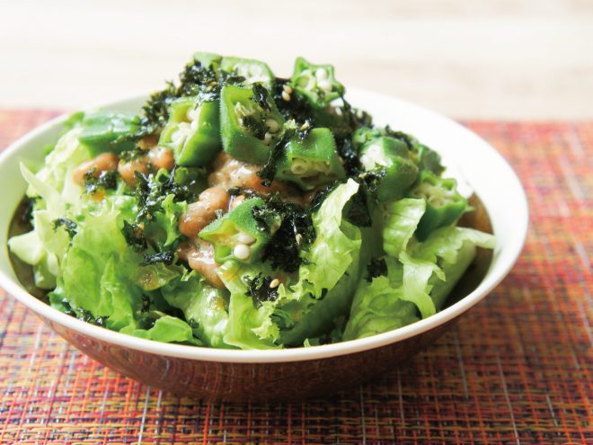 オクラのり納豆オニオンサラダ