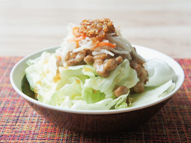 食べるネギ油納豆なますサラダ