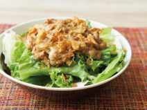 オリーブわさび塩納豆フライドオニオンサラダ