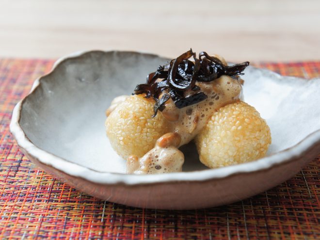 しそ昆布納豆ごま団子