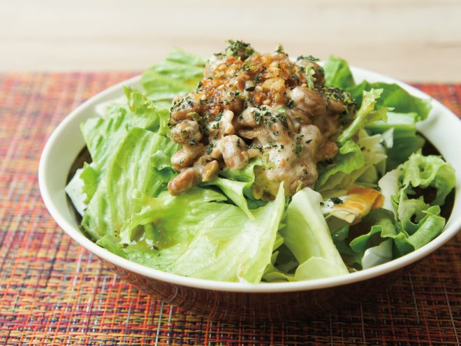 ねぎ油わさびおろし納豆サラダ