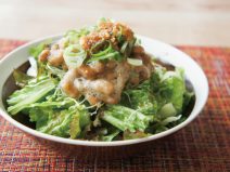 ねぎ油ネギ納豆ブロッコリースプラウトサラダ