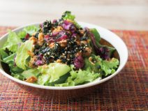 柴漬けわかめ納豆フライドオニオンサラダ