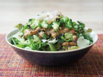 ゆずイカ塩辛わかめオクラ納豆サラダ