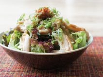 柚子もろみネギ納豆スモークチキンサラダ