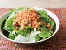 ネギ油シャケ納豆サラダ