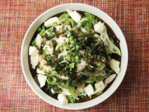 韓国のりネギ納豆ささみチーズイタリアンサラダ