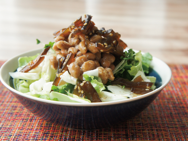 わかめの佃煮納豆イタリアンサラダ
