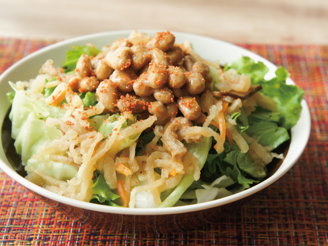 切干大根たらこ納豆サラダ