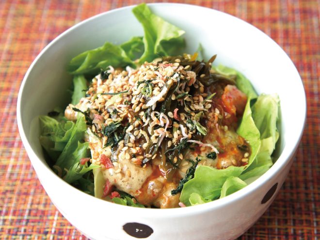 ゴマじゃこめかぶ納豆キムチサラダ ダイエットにも人気の納豆のレシピ