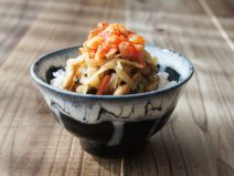 切干し大根つぶ貝チャンジャ納豆麦ごはん