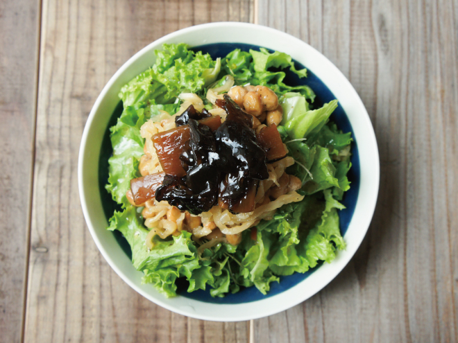 きくらげの佃煮納豆切干大根サラダ