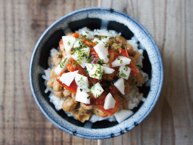あおさかぶタコキムチ納豆麦ごはん