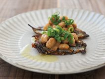 オリーブオイルねぎ納豆焼きししゃも