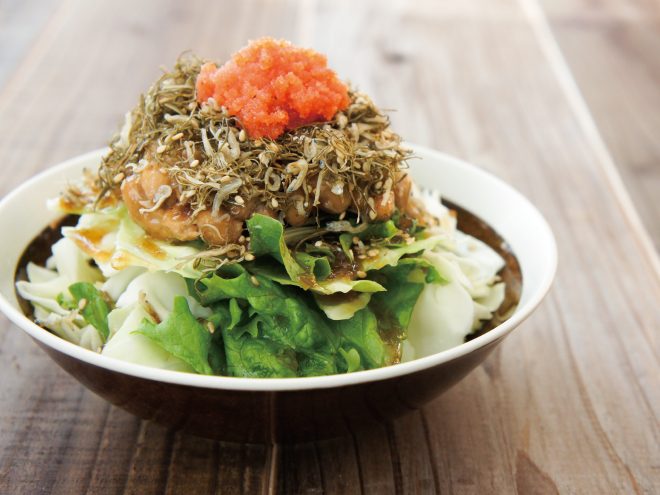 明太子じゃこ昆布納豆オニオンサラダ