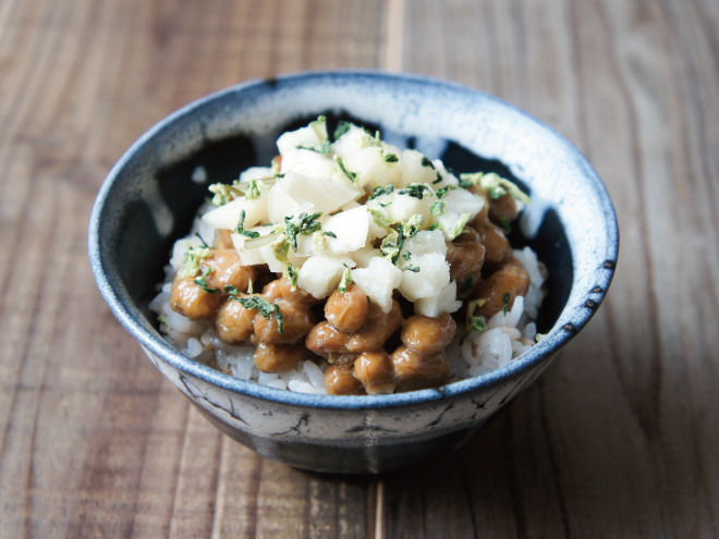 青菜割干ゆず大根納豆麦ごはん