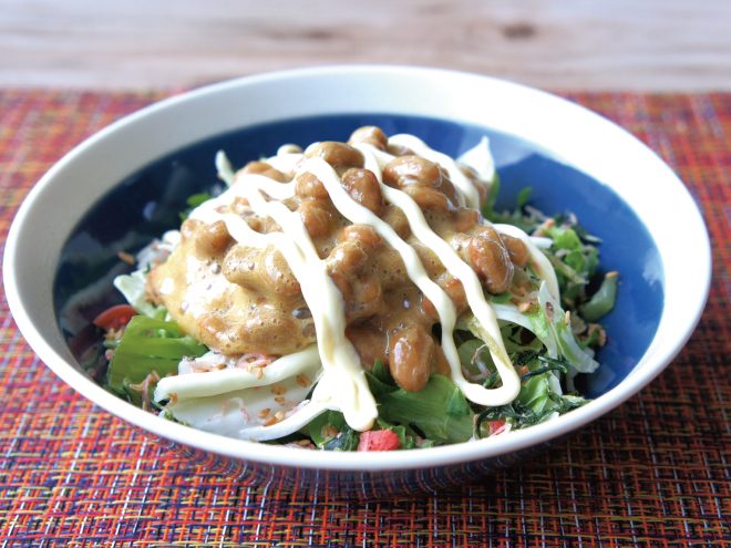 マヨ梅じゃこ納豆サラダ 竹之下フーズが納豆アレンジレシピ紹介