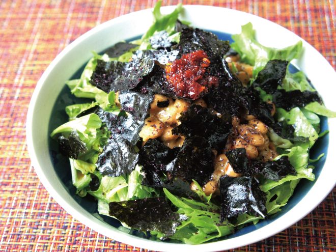 しそ海苔ラー油納豆サラダ 竹之下フーズの納豆アレンジレシピ