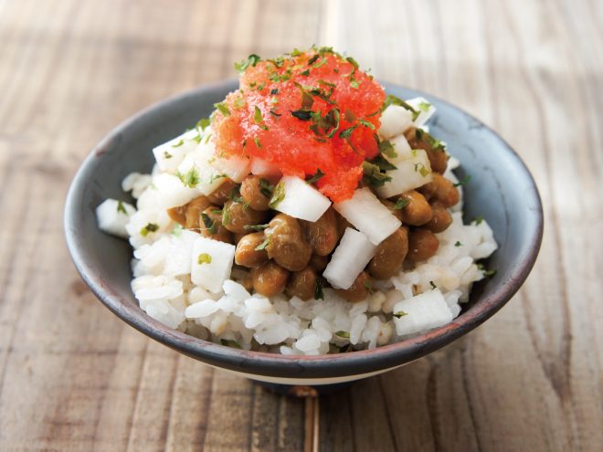 明太子だいこん納豆麦ごはん
